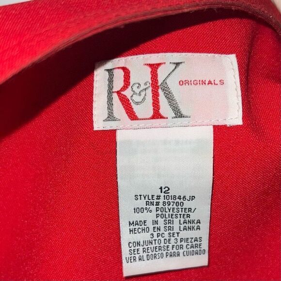 R&K Originals Vintage Cropped Red Power Blazer - Picture 7 of 12